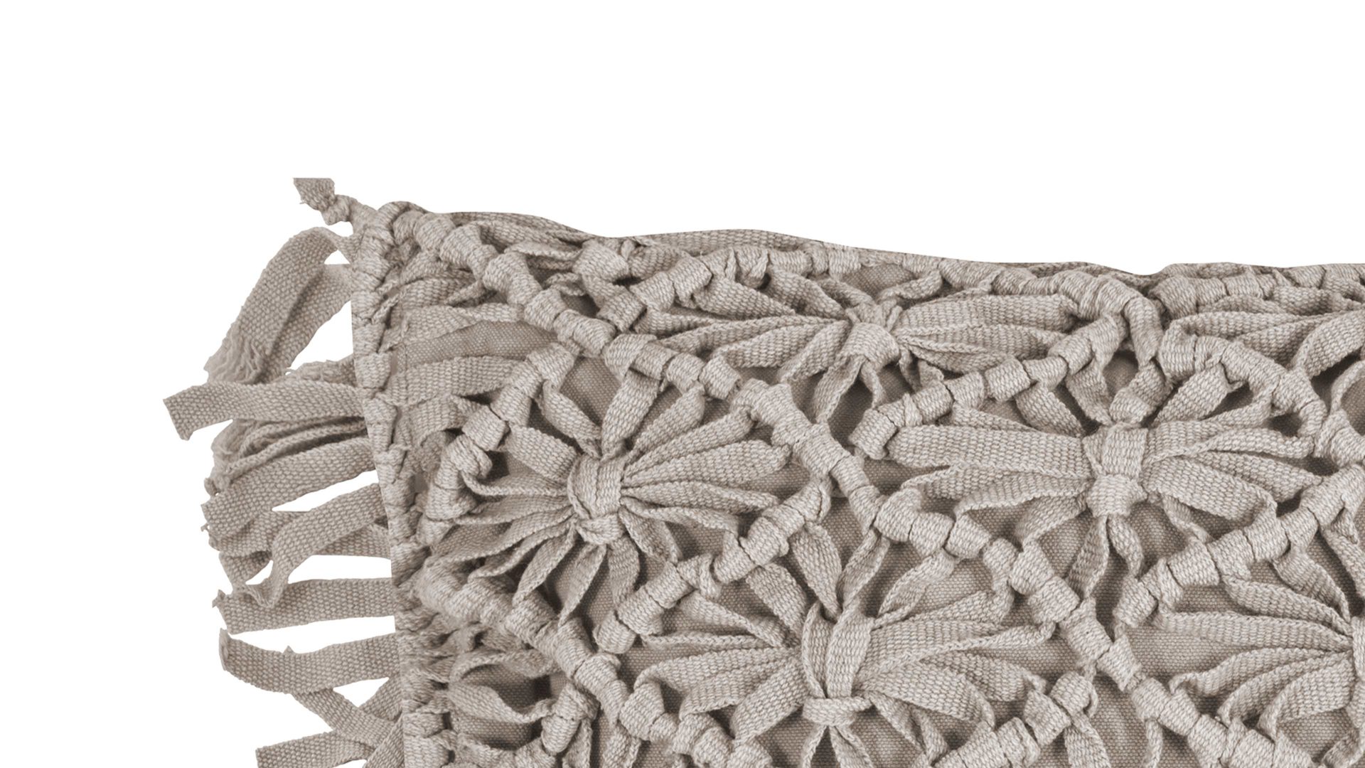 Kissenbezug /-hülle Magma sitting point aus Naturfaser in Grau MAGMA Kissenhülle Fringe taupefarbene Baumwolle - ca. 45 x 45 cm