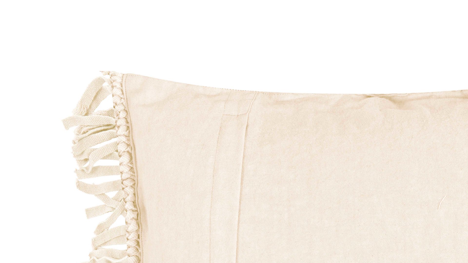 Kissenbezug /-hülle Magma sitting point aus Naturfaser in Beige MAGMA Kissenhülle Fringe elfenbeinfarbene Baumwolle - ca. 45 x 45 cm