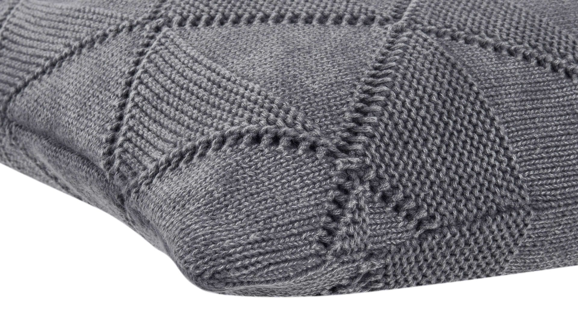 Kissenbezug /-hülle Magma sitting point aus Naturfaser in Anthrazit MAGMA Kissenhülle Purl anthrazitfarbene Baumwolle - ca. 50 x 50 cm