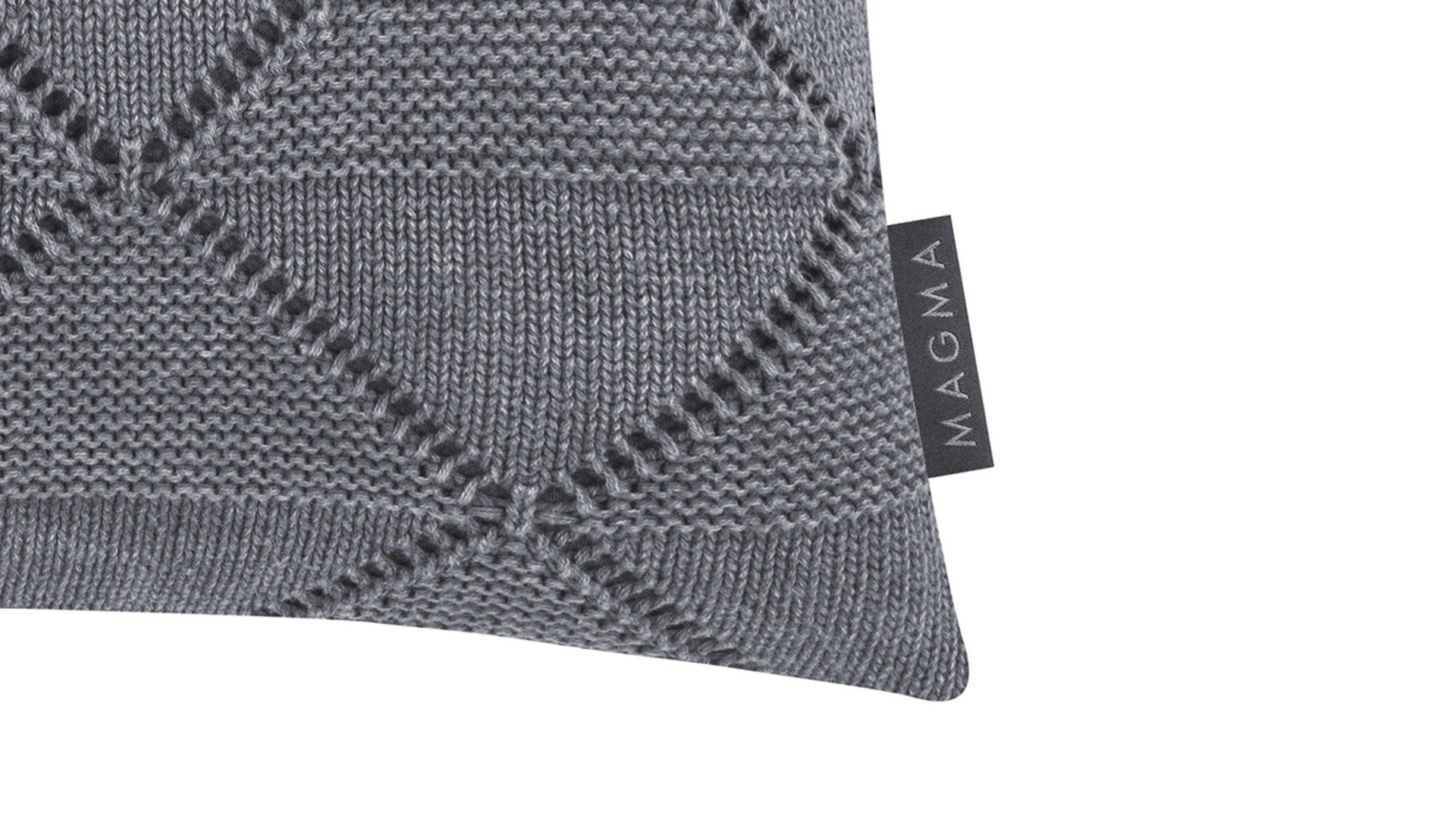 Kissenbezug /-hülle Magma sitting point aus Naturfaser in Anthrazit MAGMA Kissenhülle Purl anthrazitfarbene Baumwolle - ca. 50 x 50 cm