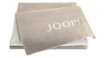 Wohndecke Interliving BEST BUDDYS! aus Stoff in Beige JOOP! Wohndecke Uni Doubleface Sand & Pergament – ca. 150 x 200 cm