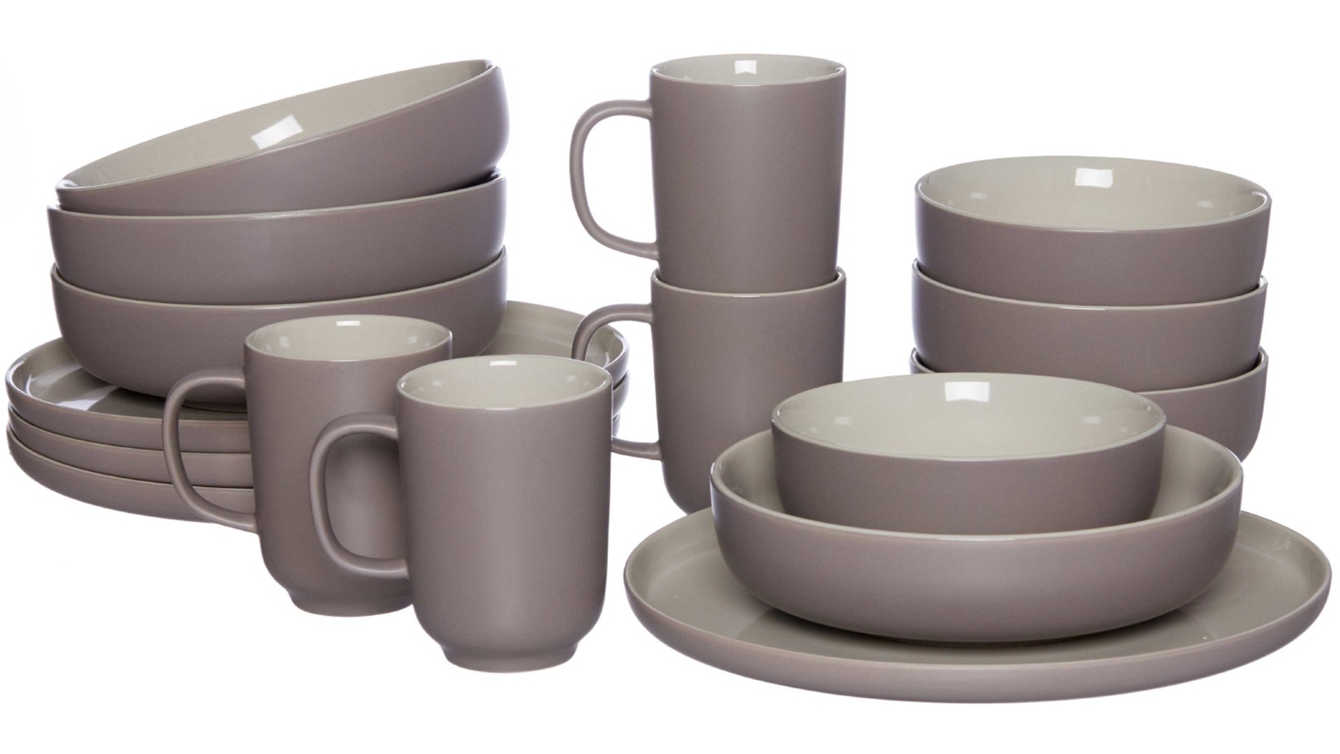 Kombiservice Ritzenhoff & breker aus Keramik in Grau Ritzenhoff & Breker Kombiservice Jasper taupefarbenes Steinzeug- 16-teilig, Kombigeschirr