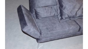 Zweisitzer SOFAkultur aus Stoff in Anthrazit SOFAkultur Programm SK 738 - 2,5-Sitzer mit Funktion Stoffbezug Craft stone & Metallfüße – Breite ca. 190 - 238 cm