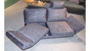 Zweisitzer SOFAkultur aus Stoff in Anthrazit SOFAkultur Programm SK 738 - 2,5-Sitzer mit Funktion Stoffbezug Craft stone & Metallfüße – Breite ca. 190 - 238 cm