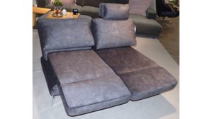 Zweisitzer SOFAkultur aus Stoff in Anthrazit SOFAkultur Programm SK 738 - 2,5-Sitzer mit Funktion Stoffbezug Craft stone & Metallfüße – Breite ca. 190 - 238 cm