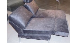 Zweisitzer SOFAkultur aus Stoff in Anthrazit SOFAkultur Programm SK 738 - 2,5-Sitzer mit Funktion Stoffbezug Craft stone & Metallfüße – Breite ca. 190 - 238 cm