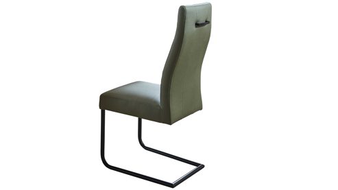 Schwingstuhl PARTNERRING COLLECTION aus Stoff in Grün PARTNERRING COLLECTION Schwingstuhl Hilo olivgrüne Lederoptik Vega 37 & schwarzes Rundrohr