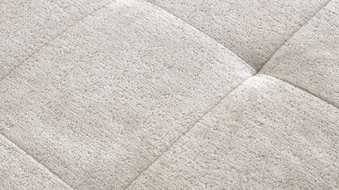 Schlafsofa Restyl aus Stoff in Beige Schlafsofa Terri cremefarbener Chenillebezug 2-7096 & anthrazitfarbene Metallfüße