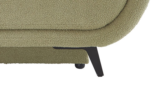 Schlafsofa Restyl aus Stoff in Grün Schlafsofa Xally olivfarbener Chenillebezug 1-6419 & schwarze Metallfüße
