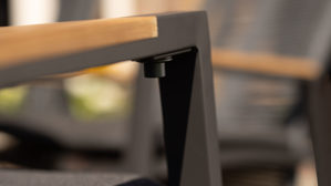 Gartenmöbel-Set Interliving aus Holz in Holzfarben Interliving Gartenmöbel Serie 7011 - Essgrupe mit Relaxstühlen anthrazitfarbenes Rope, TEXTILENE® & Aluminium, Teakholz