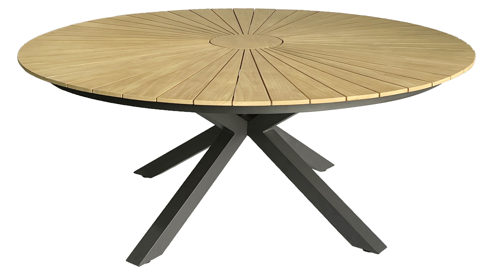 Gartenmöbel-Set Interliving aus Holz in Holzfarben Interliving Gartenmöbel Serie 7011 - Essgruppe mit Relaxstühlen anthrazitfarbenes Rope, TEXTILENE® & Aluminium, Teakholz