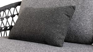 Lounge-Gruppe Interliving aus Kunstfaser in Grau Interliving Gartenmöbel Serie 7013 - Loungemöbel-Set mit Couchtisch grauer Olefin-Teddybezug, Rope, Aluminium & Sinterstein - vierteilig