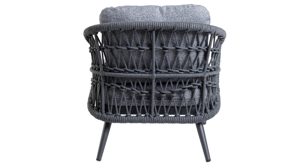 Gartenmöbel-Set Interliving aus Kunstfaser in Grau Interliving Gartenmöbel Serie 7013 - Loungemöbel-Set mit Couchtisch grauer Olefin-Teddybezug, Rope, Aluminium & Sinterstein - vierteilig