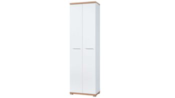Garderobenschrank Germania aus Holz in Weiß Garderobenschrank Top, ein praktisches Dielenmöbel Sonoma eichefarbene & weiße Kunststoffoberflächen - zwei Türen
