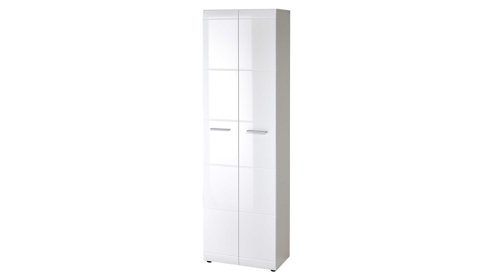 Garderobenschrank Germania i.i. aus Holz in Weiß Garderobenschrank Adana als Dielenmöbel weiße Hochglanzfronten & Kunststoffoberflächen - zwei Türen