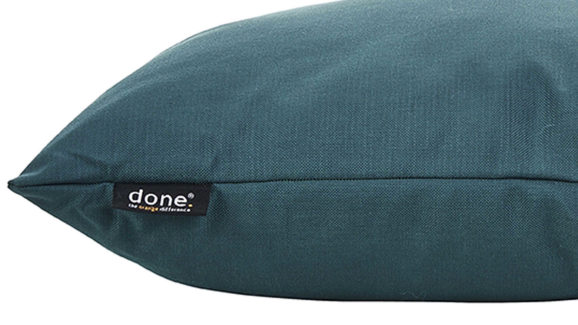 Einzelkissen Done.® aus Kunstfaser in Dunkelgrün done.® Kissen Cushion Outside dunkelgrüner Olefinbezug – ca. 45 x 45 cm