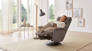 Relaxsessel comfortmaster besser sitzen, liegen, leben aus Leder in Braun Comfortmaster Relaxsessel Sessel 9720 24L Lederbezug Porzellan Leder Torro 71 Porzellan, 24L Verstellung durch Gewichtsverlagerung