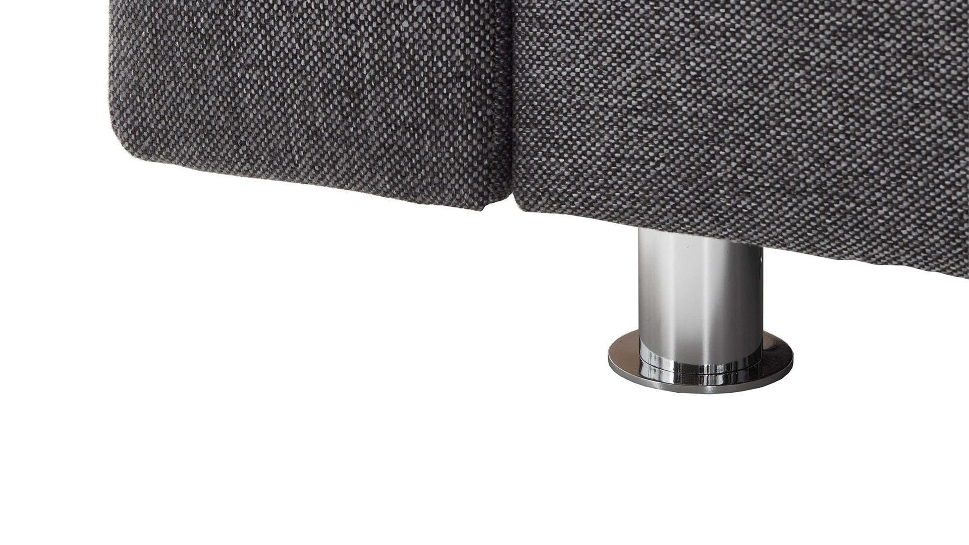 Schlafsofa comfortmaster besser sitzen, liegen, leben aus Stoff in Anthrazit Comfortmaster Messina Funktionssofa - Schlafcouch anthrazitfarbener Webstoff 8-2122 & Chromfüße 84 - Breite ca. 177 cm