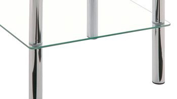 Regal Haku aus Glas in Transparent Glasboden-Regal Klarglas & Chrom – drei Böden