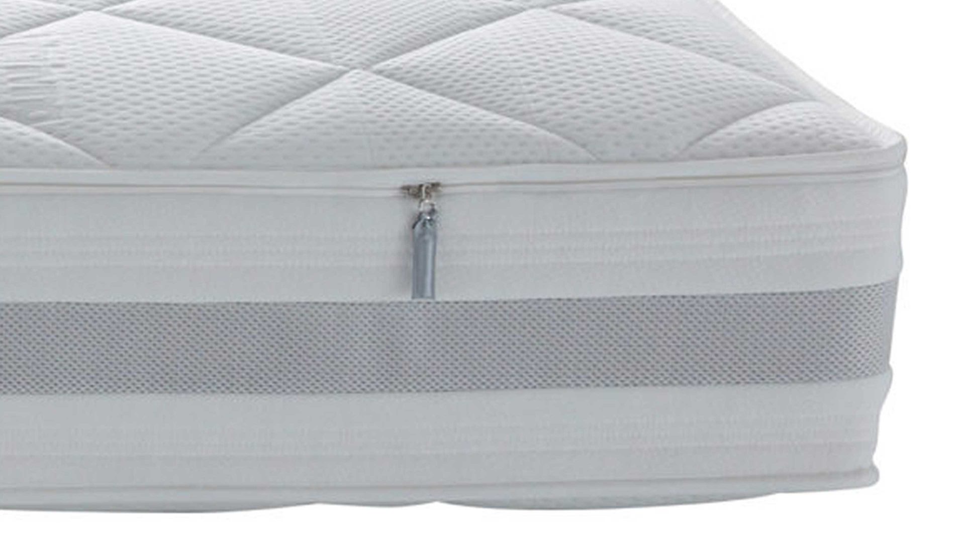 Federkernmatratze Interliving aus Stoff in Weiß Interliving Matratze Medikontur 1915 Taschenfederkern, H3 – Liegefläche ca. 100 x 200 cm