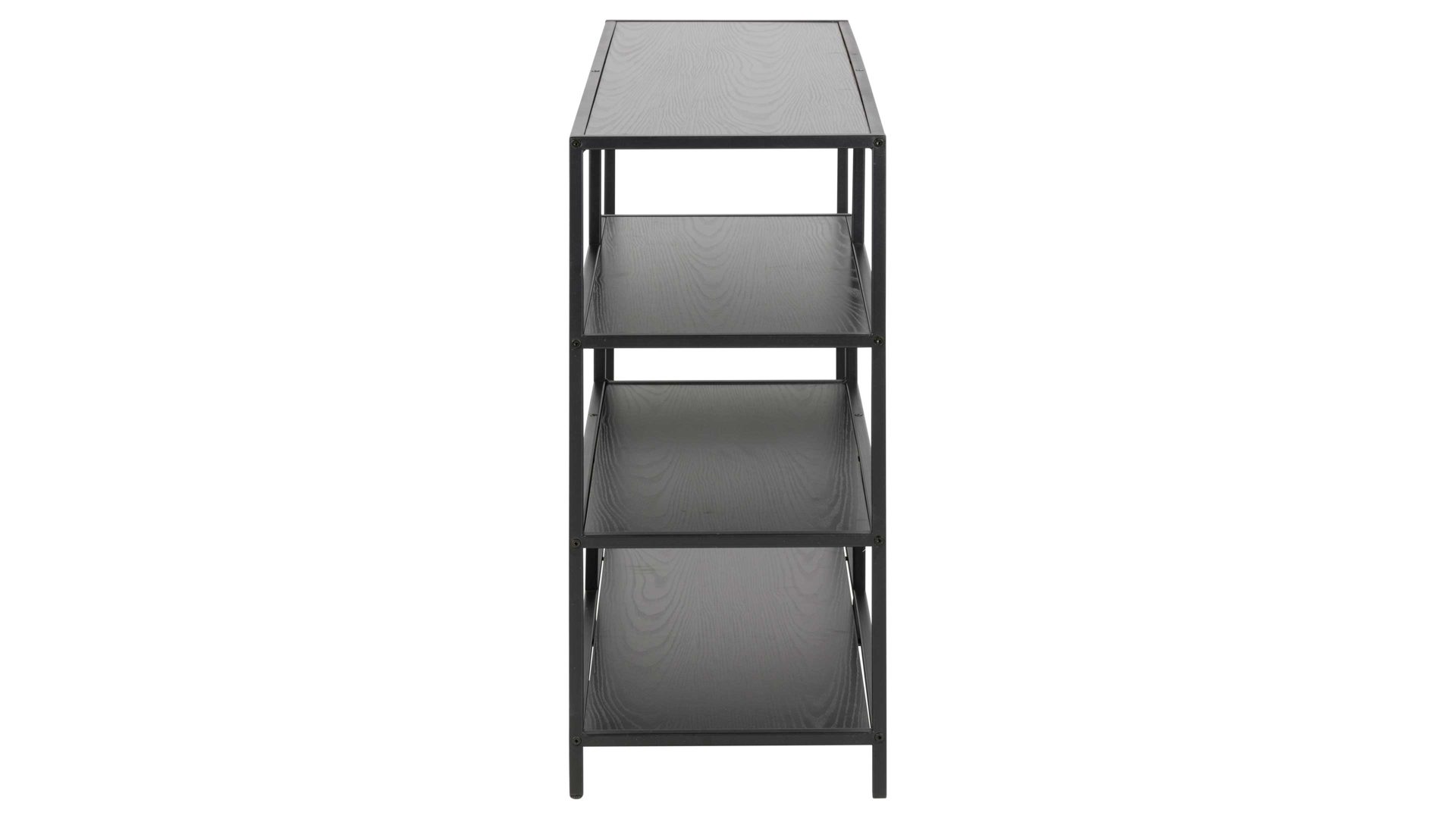 Regal Actona group aus Holz in Schwarz Regal Seaford im Industrielook als Wohnzimmermöbel schwarze Esche - ca. 114 x 78 cm