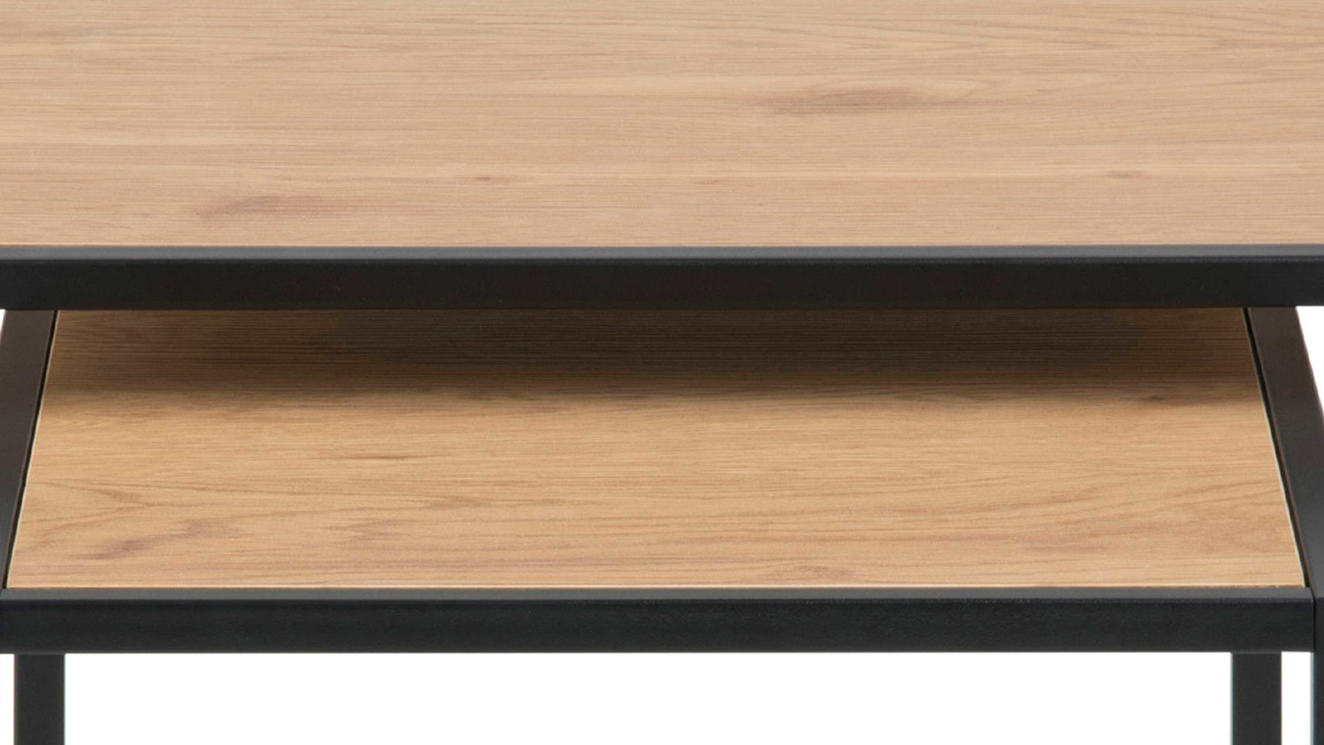 Beistelltisch-Set Actona group a/s aus Holz in Holzfarben Beistelltisch-Set Seaford im Industrielook bzw. Beistelltische Wildeiche & Schwarz – zweiteilig