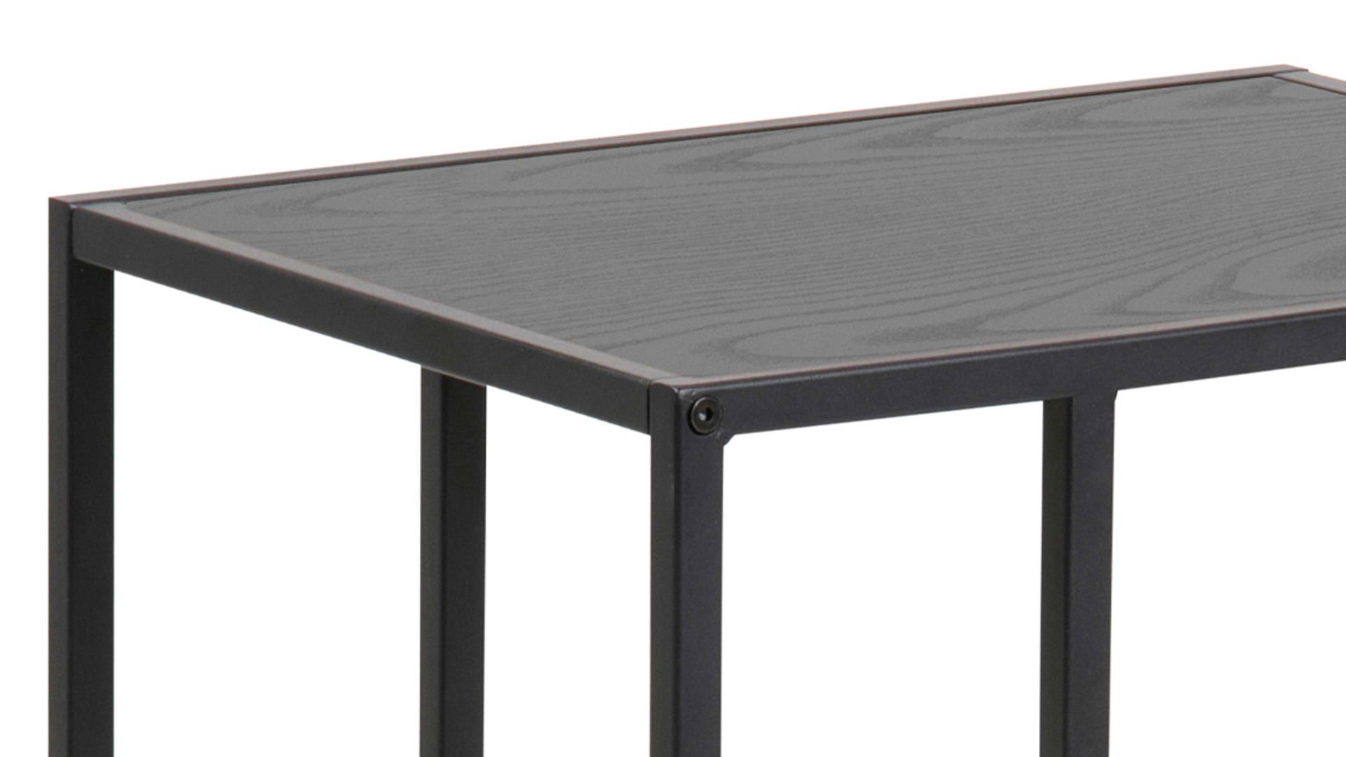 Beistelltisch Actona group aus Holz in Schwarz Laptop-Tisch Seaford im Industrielook bzw. Beistelltisch schwarze Esche – ca. 43 x 35 cm