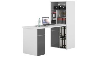 Schreibtisch Maja möbel aus Holz in Weiß Minioffice 9561 Eisweiß & Grau