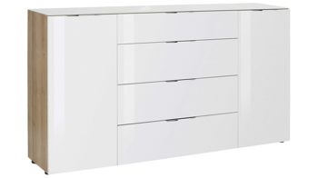 Sideboard Maja möbel aus Holz in Holzfarben MAJA MÖBEL Sideboard Trend Rivieria Eiche & Weiß – zwei Türen, vier Schubladen