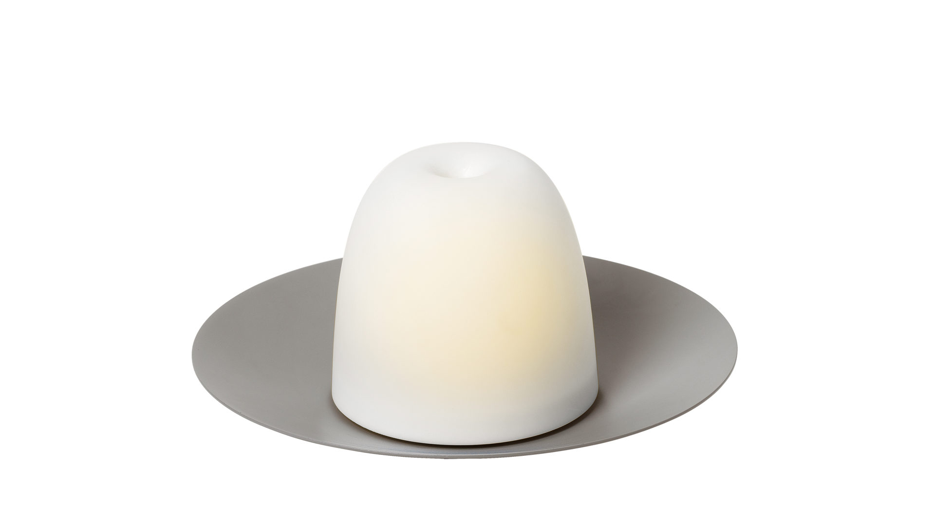 Tischleuchte Blomus aus Metall in Braun blomus mobile Leuchte Ani Lamp braungraues Aluminium & Milchglas – Durchmesser ca. 22 cm