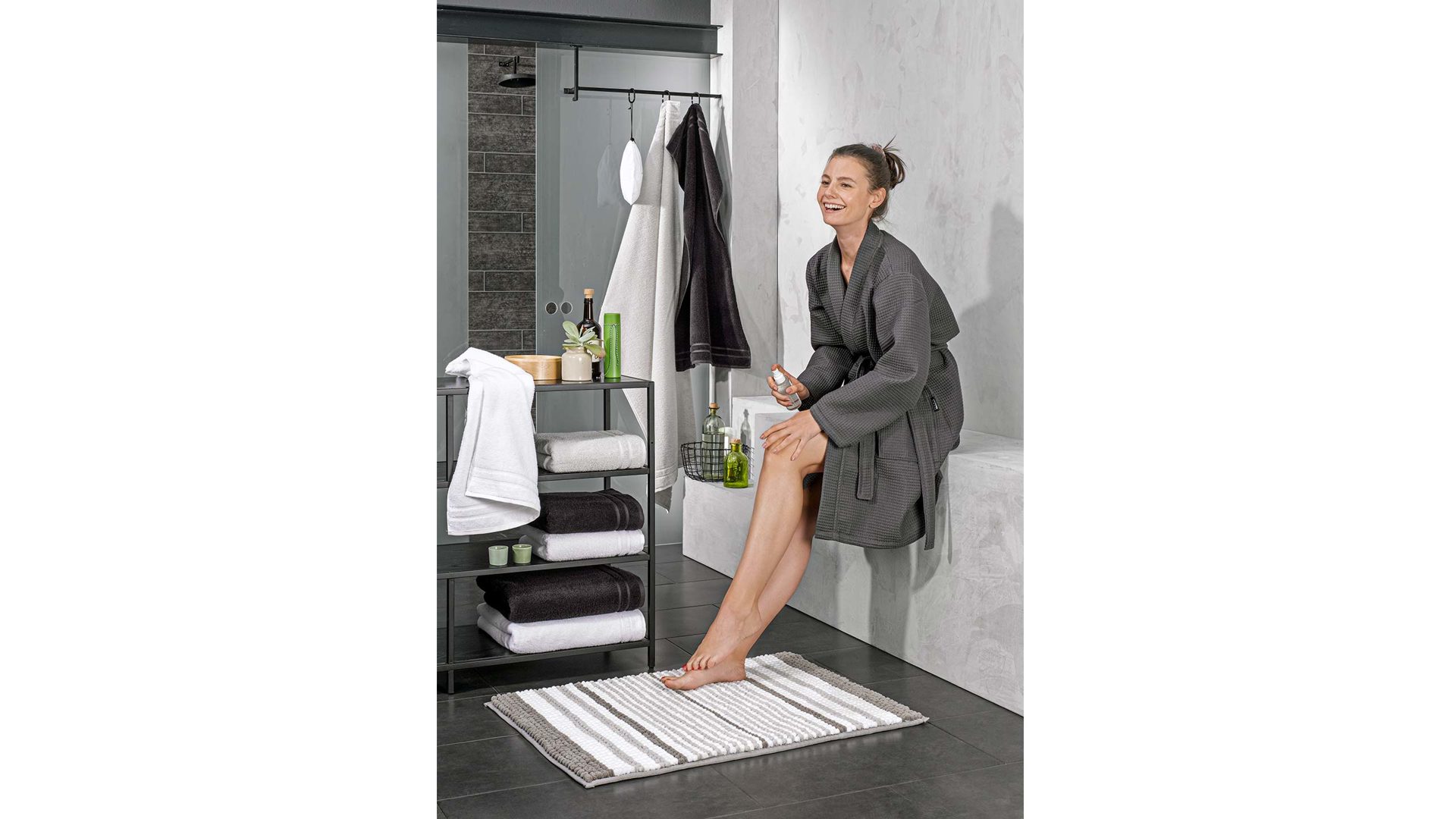 Handtuch Vossen aus Baumwolle in Anthrazit VOSSEN Handtuch Four Seasons Anthrazit - ca. 50 x 100 cm