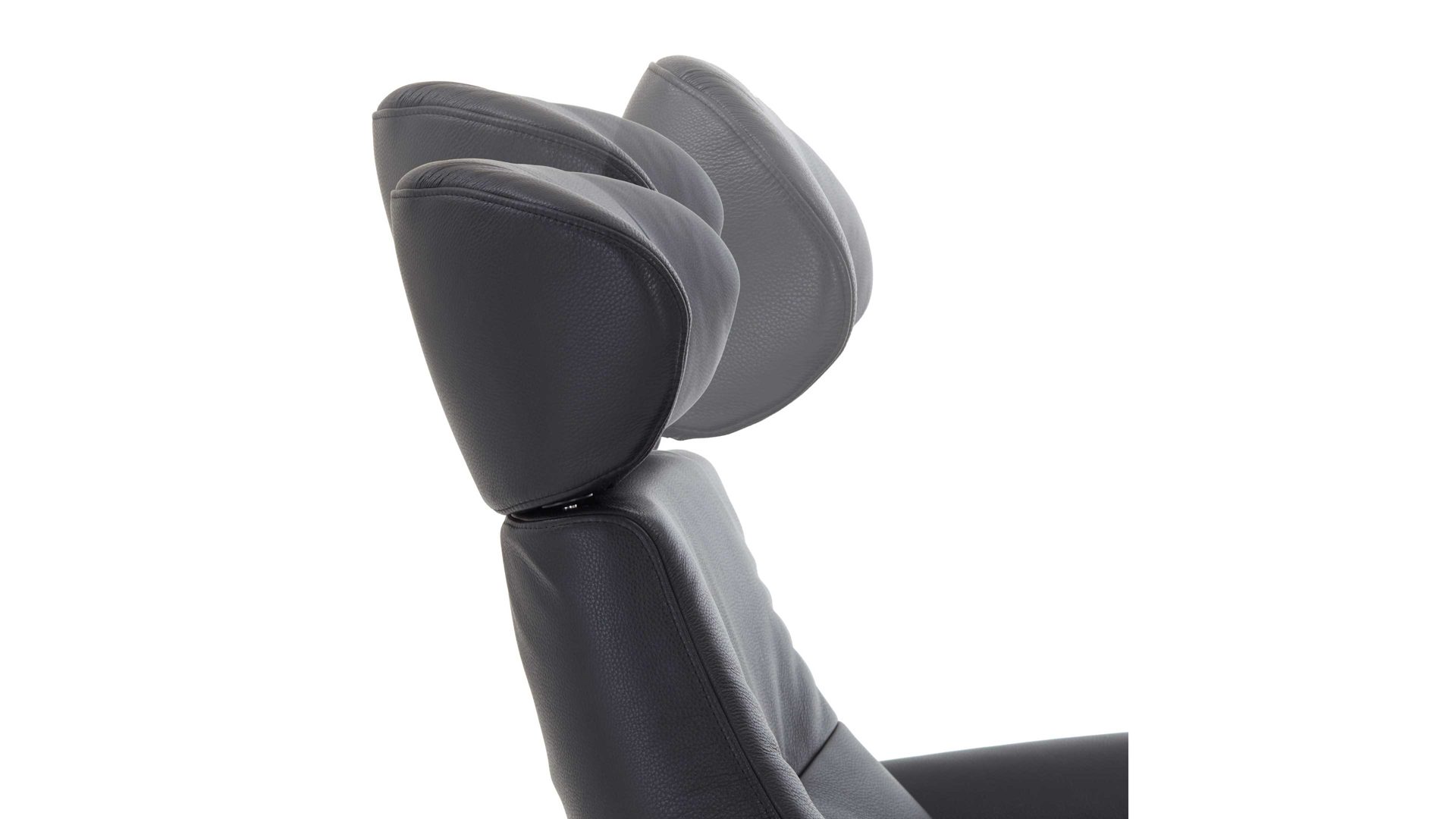 Relaxsessel Conform® aus Leder in Schwarz CONFORM® Relaxsessel Timeout mit Lederbezug schwarzes Leder Memo & schwarzes Aluminiumgestell