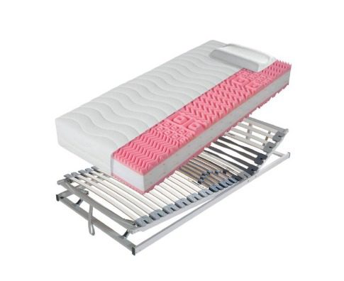 Matratze Nova butor aus Holz Mikrofaser in Grau Weiß Nova Butor Matratzen Set Sirius 13 Lattenrost + Matratze Liegefläche ca. 90 x 200 cm, Komfortschaum H2, 28 Leisten