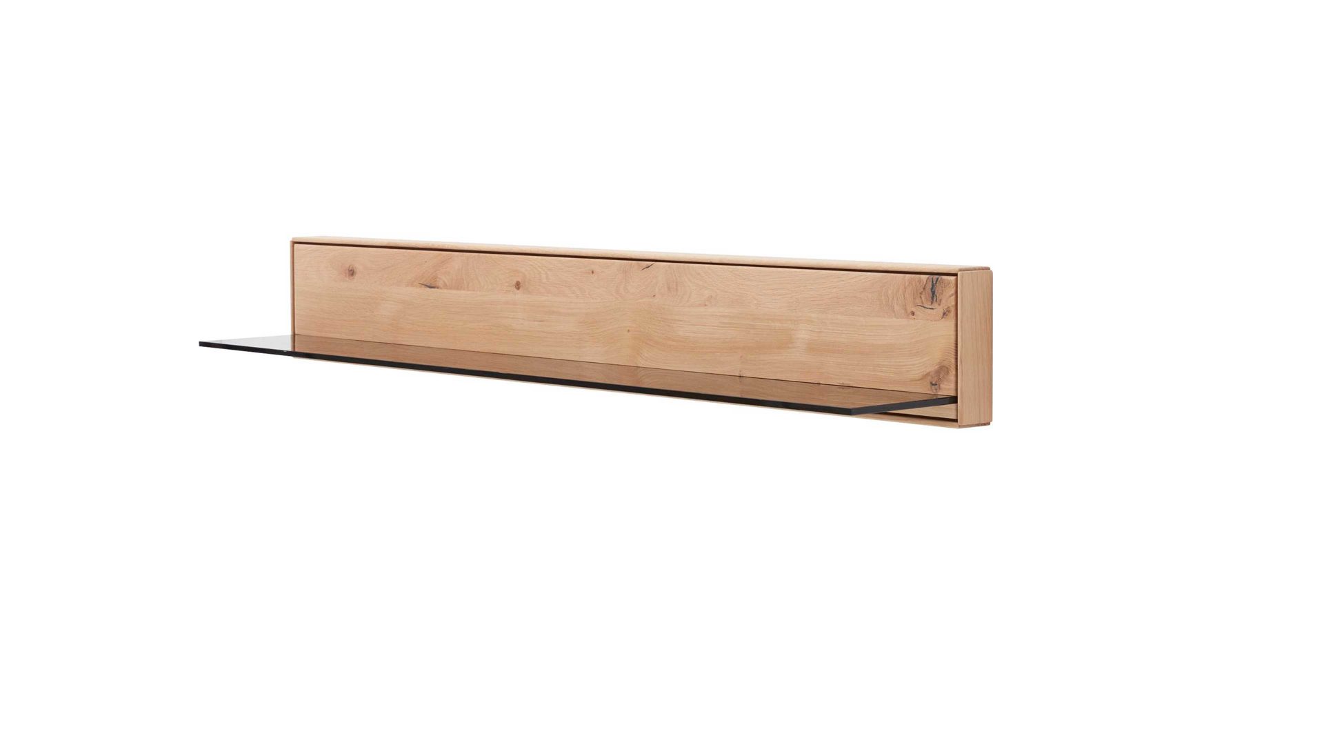 Wandregal Interliving aus Holz in Holzfarben Interliving Wohnzimmer Serie 2020 - Wandboard 151851 Asteiche bianco – Länge ca. 162 cm