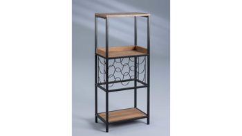 Regal M2 kollektion aus Holz Metall in Holzfarben M 2 KOLLEKTION Flaschenregal Burgund Eiche Nachbildung & Metall schwarz