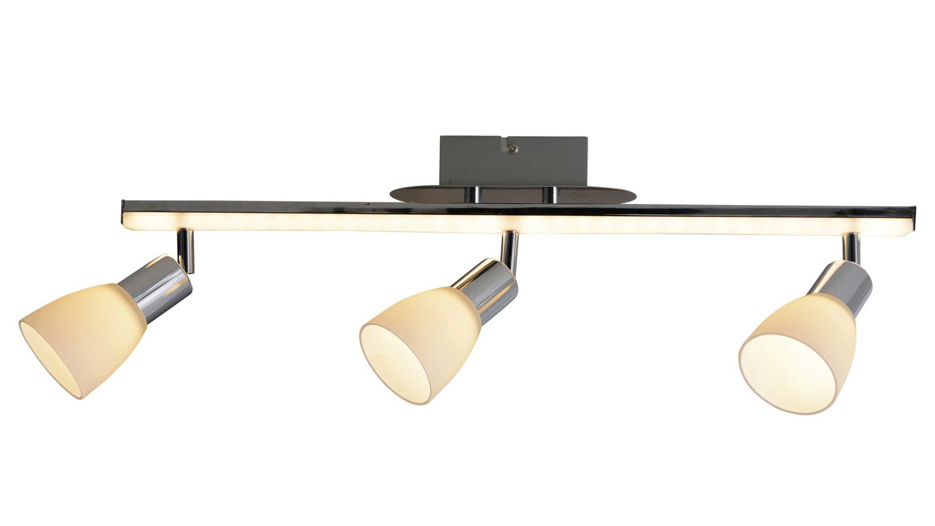 Deckenleuchte Näve aus Glas in Weiß näve LED-Deckenlampe Ibiza Chrom & satiniertes Glas – Länge ca. 61 cm