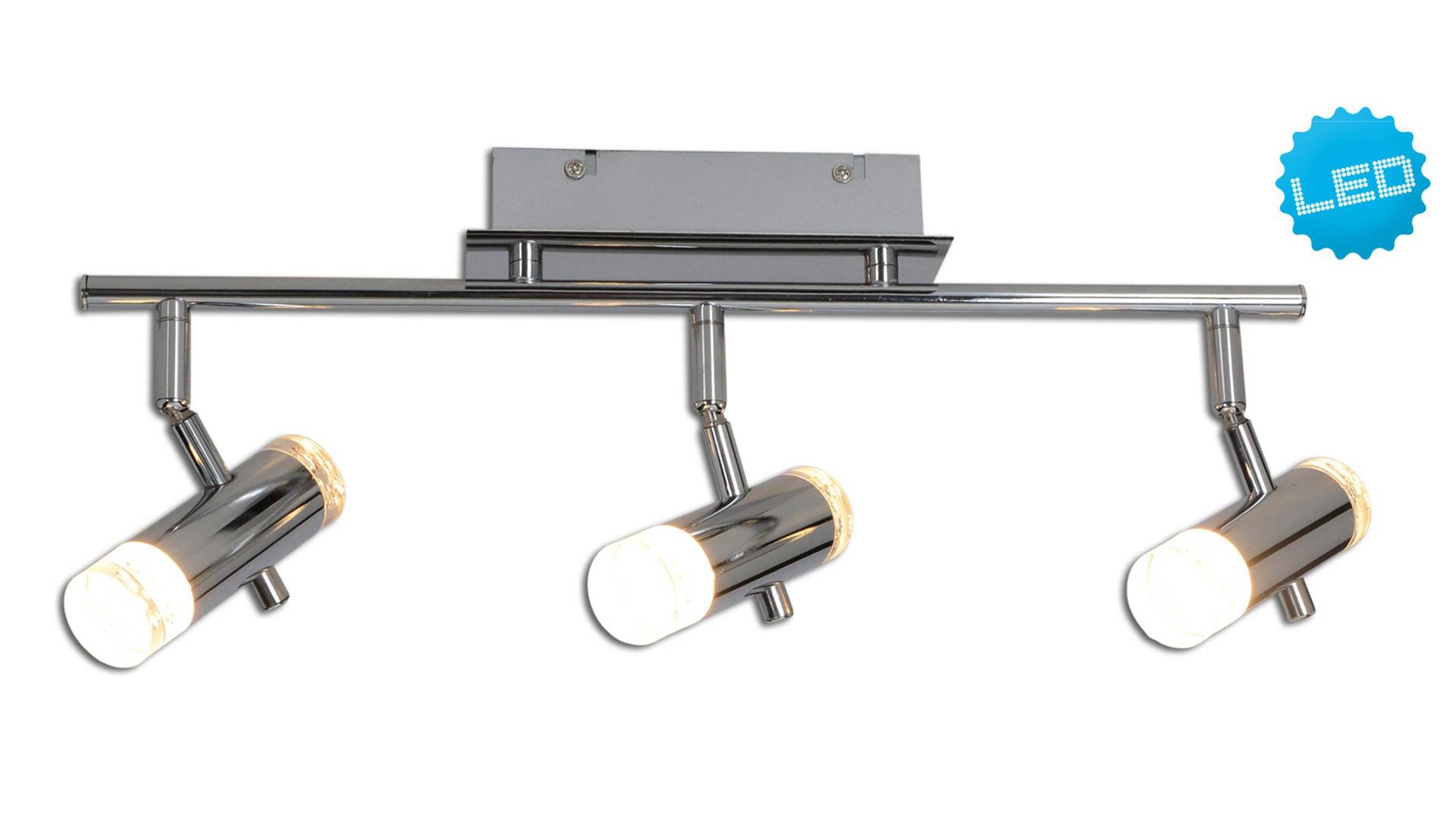 Strahler / Spot Näve aus Kunststoff in Metallfarben näve LED-Deckenspot Garda Chrom & Acryl – drei Spots