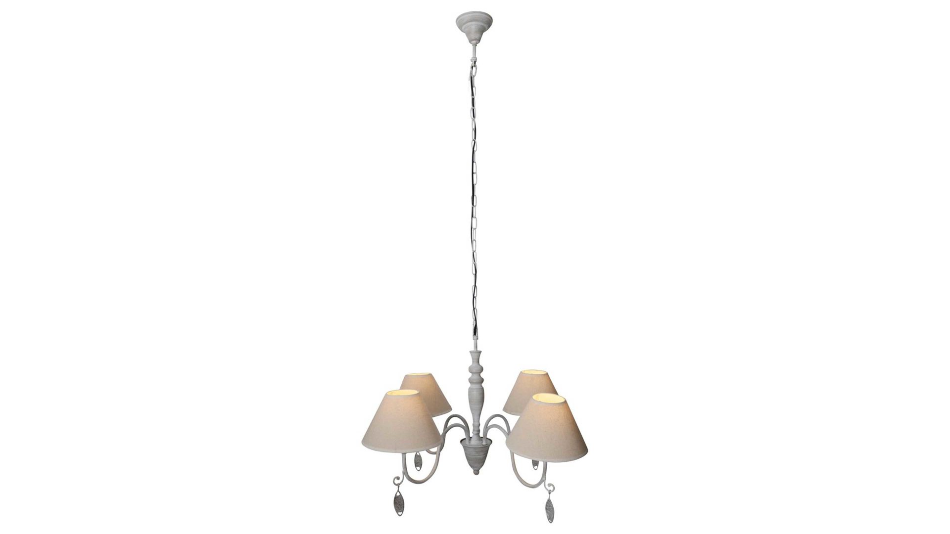 Kronleuchter Näve aus Stoff in Beige näve Kronleuchter Castle Natur & Antikgrau – Durchmesser ca. 55 cm