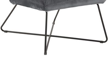 Lounge-Stuhl Actona group aus Stoff in Dunkelgrau Loungestuhl Alba dunkelgrauer Samt VIC 28 & schwarzes Metallgestell