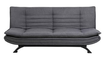 Schlafsofa Actona aus Stoff in Dunkelgrau Schlafsofa - Schlafcouch als vielseitiges Polstermöbel dunkelgrauer Stoffbezug & mattschwarzes Gestell