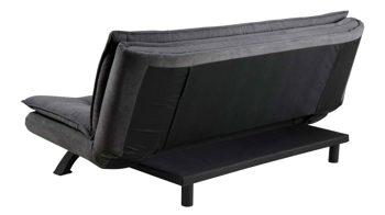 Schlafsofa Actona aus Stoff in Dunkelgrau Schlafsofa - Schlafcouch als vielseitiges Polstermöbel dunkelgrauer Stoffbezug & mattschwarzes Gestell