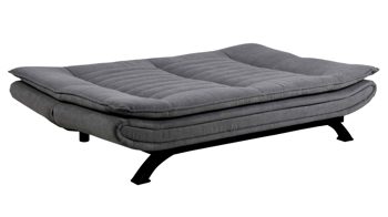 Schlafsofa Actona aus Stoff in Dunkelgrau Schlafsofa - Schlafcouch als vielseitiges Polstermöbel dunkelgrauer Stoffbezug & mattschwarzes Gestell