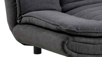 Schlafsofa Actona aus Stoff in Dunkelgrau Schlafsofa - Schlafcouch als vielseitiges Polstermöbel dunkelgrauer Stoffbezug & mattschwarzes Gestell