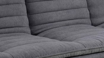 Schlafsofa Actona aus Stoff in Dunkelgrau Schlafsofa - Schlafcouch als vielseitiges Polstermöbel dunkelgrauer Stoffbezug & mattschwarzes Gestell