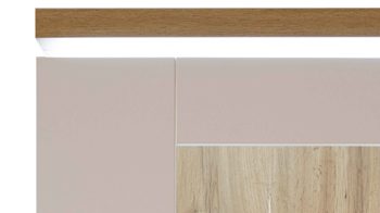 Vitrine Mca furniture aus Holz in Weiß Wohnprogramm Cali - Kombi-Vitrine 12 Weiß & Wotan Eiche - zwei Türen, Breite ca. 88 cm