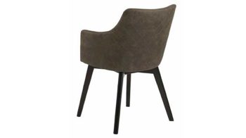 Stuhl Actona aus Holz Stoff in Oliv ACTONA Armlehnstuhl Bella Stoff Preston olivgrün & Gestell Eiche schwarz lackiert