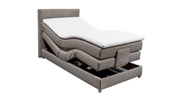 Boxspringbett Black red white aus Stoff in Grau BLACK RED WHITE Boxspringbett Manolo 2 grauer Stoff – Liegefläche ca. 120 x 200 cm