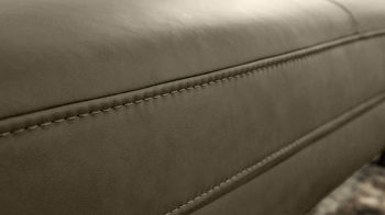 Ecksofa Interliving aus Leder Metall in Grau Interliving Eckkombination Serie 4054 graues LongLife-Leder Vivre & schwarze Metall-Profilfüße – Stellfläche ca. 176 x 317 cm