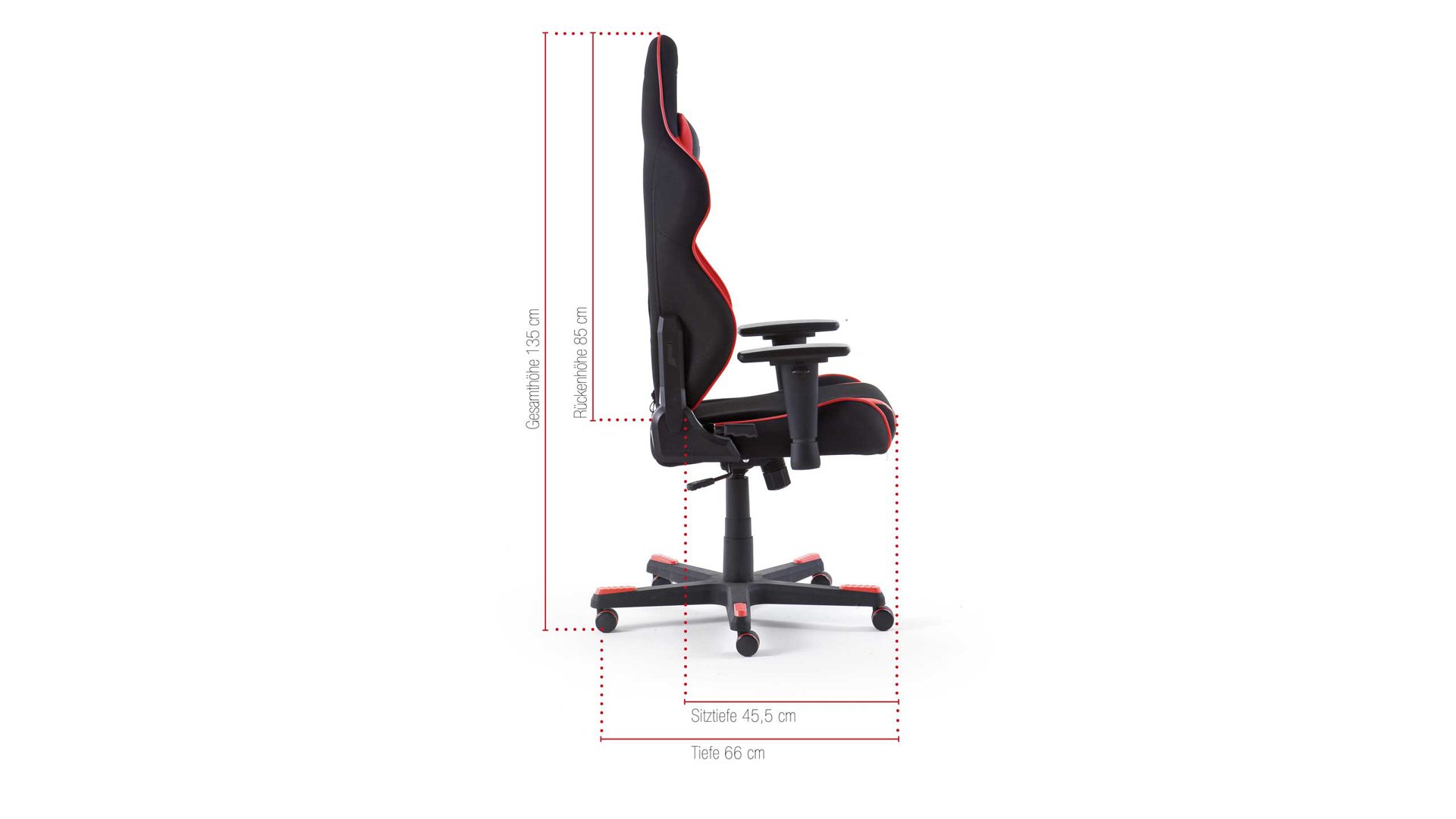Gamesessel /-stuhl Mca furniture aus Kunstleder Kunststoff Stoff in Schwarz Rot DX-RACER Gaming-Stuhl R1 schwarzes Bezugkombi mit roten Absetzungen