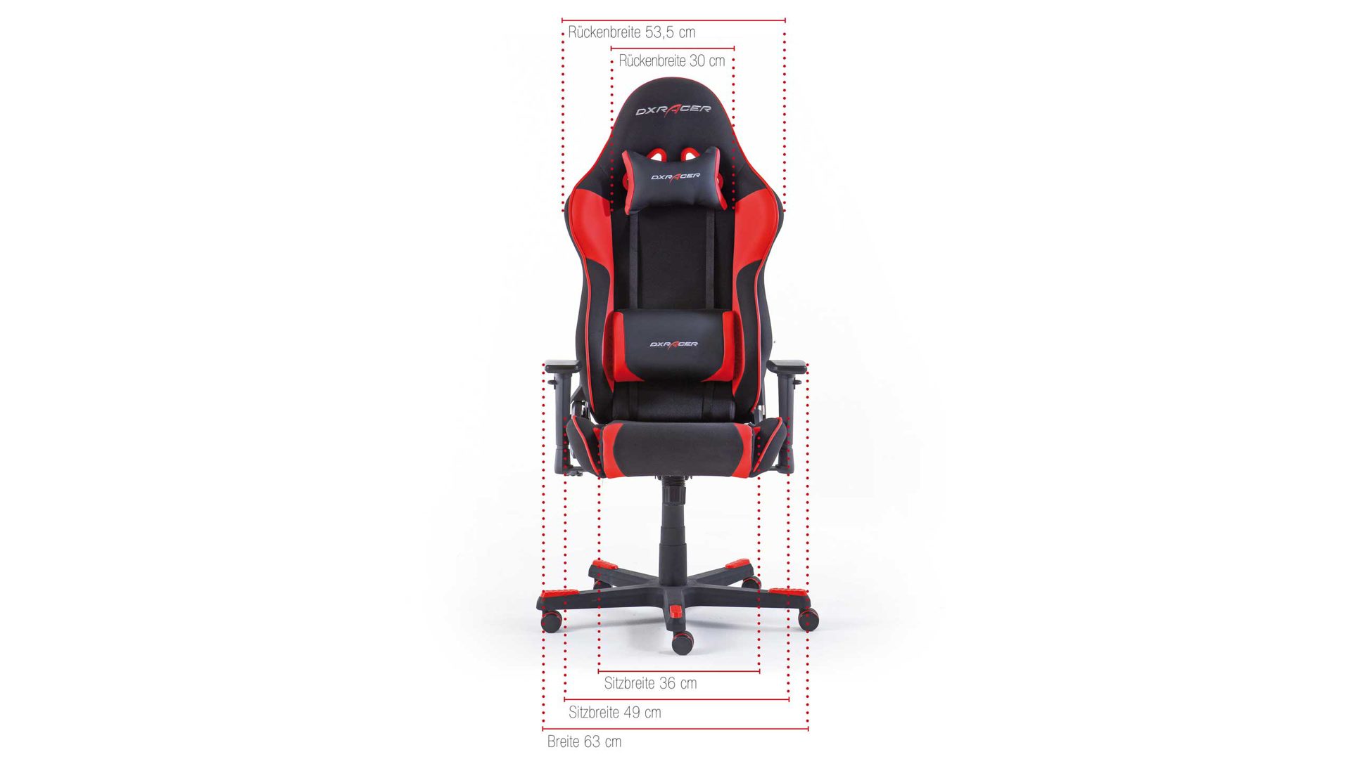 Gamesessel /-stuhl Mca furniture aus Kunstleder Kunststoff Stoff in Schwarz Rot DX-RACER Gaming-Stuhl R1 schwarzes Bezugkombi mit roten Absetzungen
